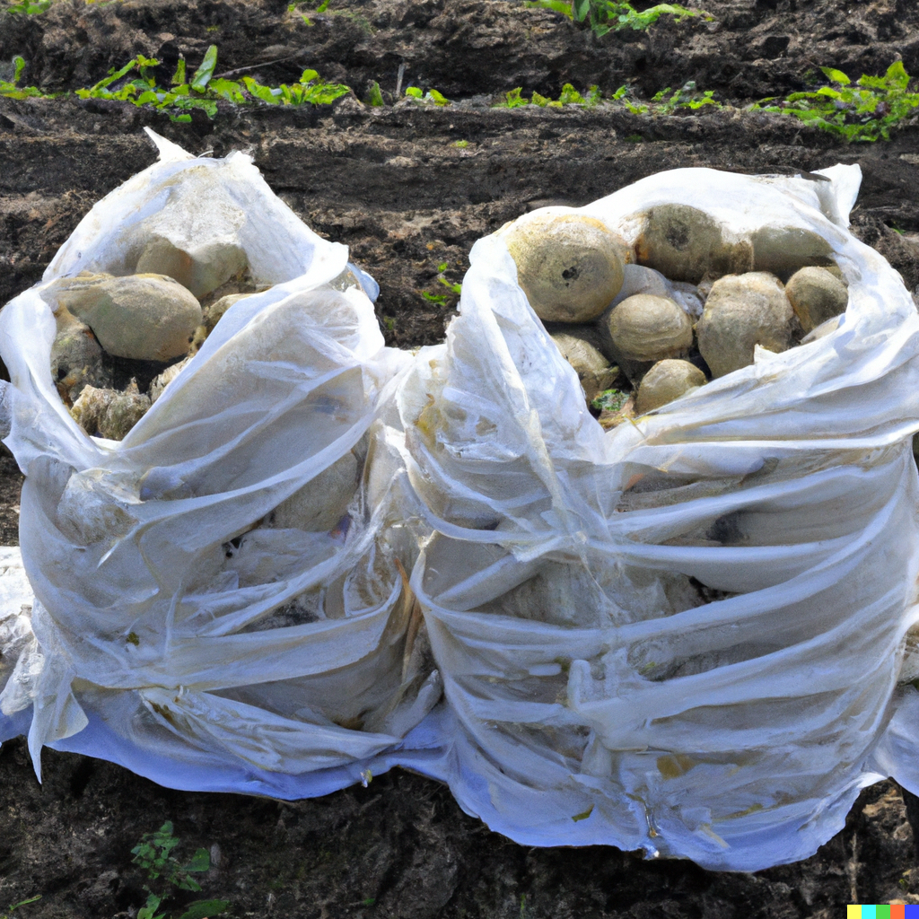 patate coltivate in sacchi